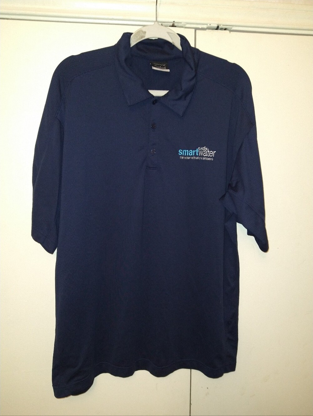 Nike Golf FitDry Short Sleeve Polo Shirt Men's sz Large Glaceau SmartWater Logo.